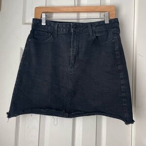 Black High Rise Denim Skirt